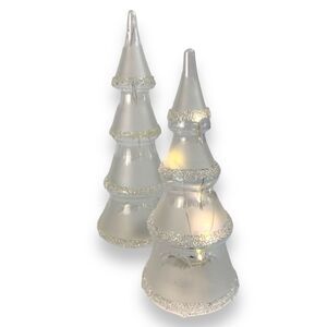 Floral 2 Glowing Glass Tree Christmas Light-Up LED Decoration Holiday  C72Q‎